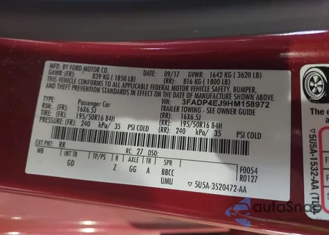 2017 Ford Fiesta Se z USA, uszkodzony, nr VIN 3FADP4EJ9HM158972